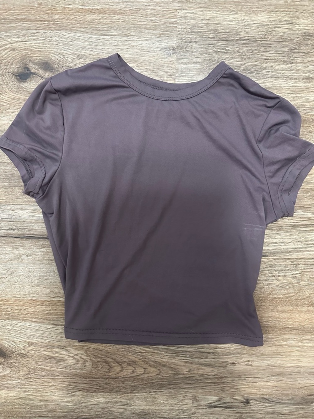Short Sleeve Crewneck Top - Mauve Brown
